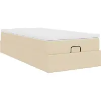 Syfax Ottoman bed met matras 90x200cm stof crèmekleurig
