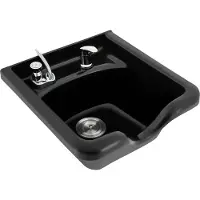 OEM Shampoobak, wandmontabel design, dubbele warm- en koudwaterfunctie, zwart