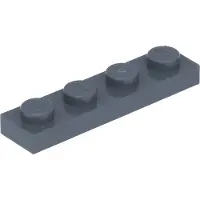 LEGO : 50 stuks platte steen 1x4 in donkergrijs