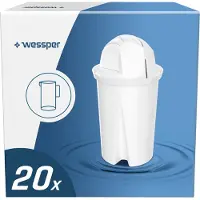 Wessper Classic waterfilterpatronen | Vervanging voor Aquaphor Standard, Brita Classic, Dafi Classic filterpatronen | Vermindert kalk en chloor. Verpakking met 20 stuks