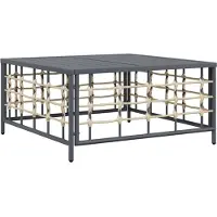 vidaXL Tuintafel 70x70x34 cm poly rattan antracietkleurig