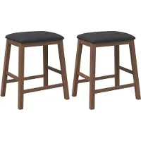 Syfax Barstoelen met kussens 2 st massief hout rubber bruin