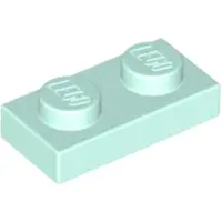 LEGO 100x 1x2 Platen 3023 - Platte steen, licht aquablauw