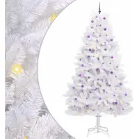 Syfax Kunstmatige Inklapbare Kerstboom Wit 300 cm PVC en staal