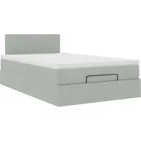 Syfax Ottoman bed met matras 120x200 cm fluweel lichtgrijs
