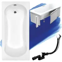 Badland ARIA ligbad 140 x 70 cm wit met styropor ombouw
