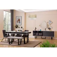 AEA Designer Esszimmer Set 10tlg Luxus Möbel stilvoll Essgruppe Anrichte