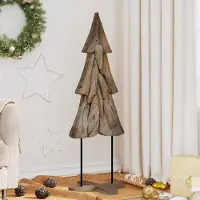 Syfax Kerstboom met standaard Bruin 121 cm Massief teakhout