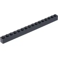 LEGO 100 stuks 2465 Steenelement 1x16, basisstenen, 100 zwart