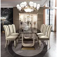 AEA Tisch Esstisch Holz Esszimmer Garnitur 6x Stuhl Set Stühle Lehn Gruppe Italien