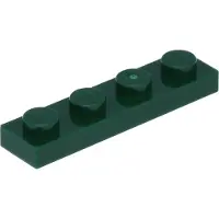 LEGO 1x4 Platte steen 3710 - 100 stuks, donkergroen