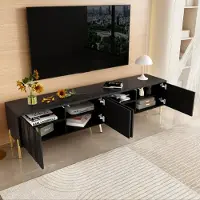 OKWISH TV-meubel, TV-kast, 1903848 cm, televisietafel, woonkamerkast, zwart