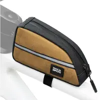 RockBros Fietsframe tas van nylon, verlengde driehoektas voor vouwfietsen, 0,8 liter, bruin