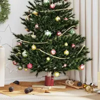 Prolenta Maison Exclusive - Kerstboomstandaard, rood, 50 x 50 x 16 cm, massief grenenhout