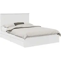 Syfax Opslag bed met lade met opslag Wit 140 x 190 cm Bewerkt hout