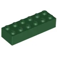 LEGO 2x6 steen 2456 - 10 stuks, donkergroen