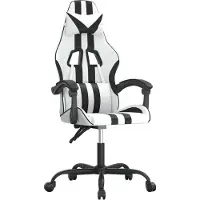 Syfax Gamestoel kunstleer wit en zwart