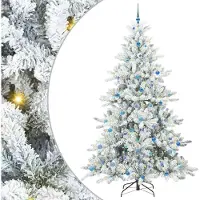 Syfax Kunstmatige Inklapbare Kerstboom Wit 240 cm PVC en staal