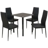 Syfax Eetkamerset tafel en stoel zwart 5-delig