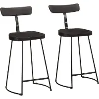 Prolenta Maison Exclusive - 2 barkrukken, zwart, 49x43x88 cm, mango massief hout