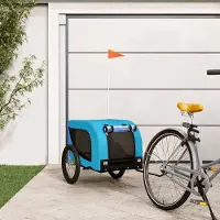 Prolenta Maison Exclusive - Fietsaanhanger voor honden, blauw en zwart. Gemaakt van Oxford-stof en metaal