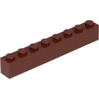 LEGO 10 stuks 3008 steen/blokje 1x8, basissteentjes, 10 roodbruin