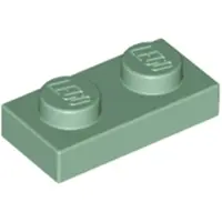 LEGO 100x 1x2 Platen 3023 - Platte steen in zandgroen