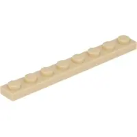LEGO Platte steen 1x8 (3460) - 100 stuks, beige