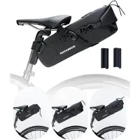 RockBros Waterdichte zadeltas, bagagetas voor fietsreizen, 3 liter, zwart