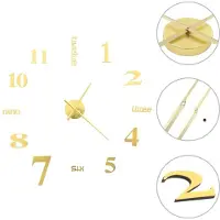 Syfax 3D-wandklok 100 cm XXL modern goudkleurig