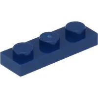 LEGO 1x3 Platte steen 3623 - 100 stuks, donkerblauw