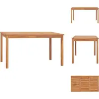 vidaXL Tuin-eettafel 140x80x77 cm, massief teakhout - Tuintafels