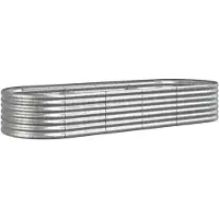 Syfax Plantenbak 224x80x36 cm gegalvaniseerd staal zilverkleurig