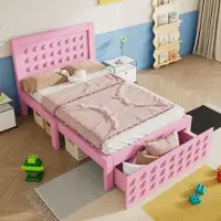 OKWISH Bedframe 90x190 cm – grijs fluweel – uitschuifbaar naar 180 cm, met USB-poorten