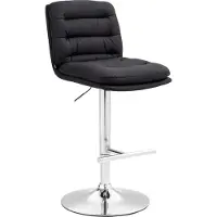 CLP Barkruk Damar - bekleding van stof, chroom frame - grijs