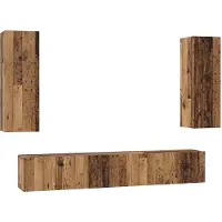 Syfax Tv-meubelset Wandgemonteerd 5 pcs Oud Hout Bewerkt hout