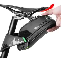 RockBros Fietszadeltas, fietstas voor mountainbike, racefiets, zadeltas, waterdicht, zwart, 1 liter