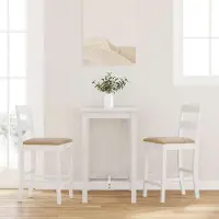 Prolenta Maison Exclusive - Barkrukken met kussen, 2 stuks. Wit, massief rubberhout