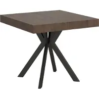 Ityhome - Uittrektafel 90/194x90 cm, model Dolcezza, notenhout, poten in antracietkleur
