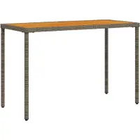 Syfax Tuintafel met acaciahouten blad 115x54x74 cm poly rattan grijs