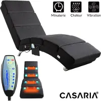 Casaria Ligstoel Londen Antraciet met Massage- & Verwarmingsfunctie