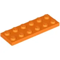 LEGO 2x6 Platte steen 3795 - 100 stuks, oranje