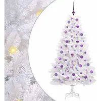 Syfax Kunstmatige Inklapbare Kerstboom Wit 180 cm PVC en staal