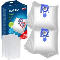WORWO 12x stofzuigzakken, vervangende stofzakken voor Zelmer Odyssey 1600W (synthetisch)