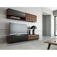 AEA Wohnzimmer Komplett 4tlg TV-Ständer Wohnwand Holzmöbel Wandregal Wandschrank