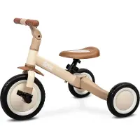 Toyz , driewieler, loopfiets, kinderfiets 4-in-1, driewieler, tweewieler, model Fox, beige