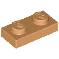 LEGO 100x 1x2 Platen 3023 - Platte stenen in de kleur "Medium Nougat"