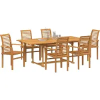 vidaXL Tuinset, 7-delig, bruin, 200 x 100 x 75 cm, massief teakhout