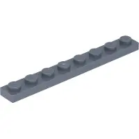 LEGO 1x8 Platte 3460 - 100 stuks, donkerblauwgrijs