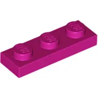 LEGO 1x3 Platte steen 3623 - 100 stuks, magenta